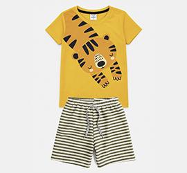Conjunto Infantil Menino Tigrinho Amarelo 089 - Keki Boys